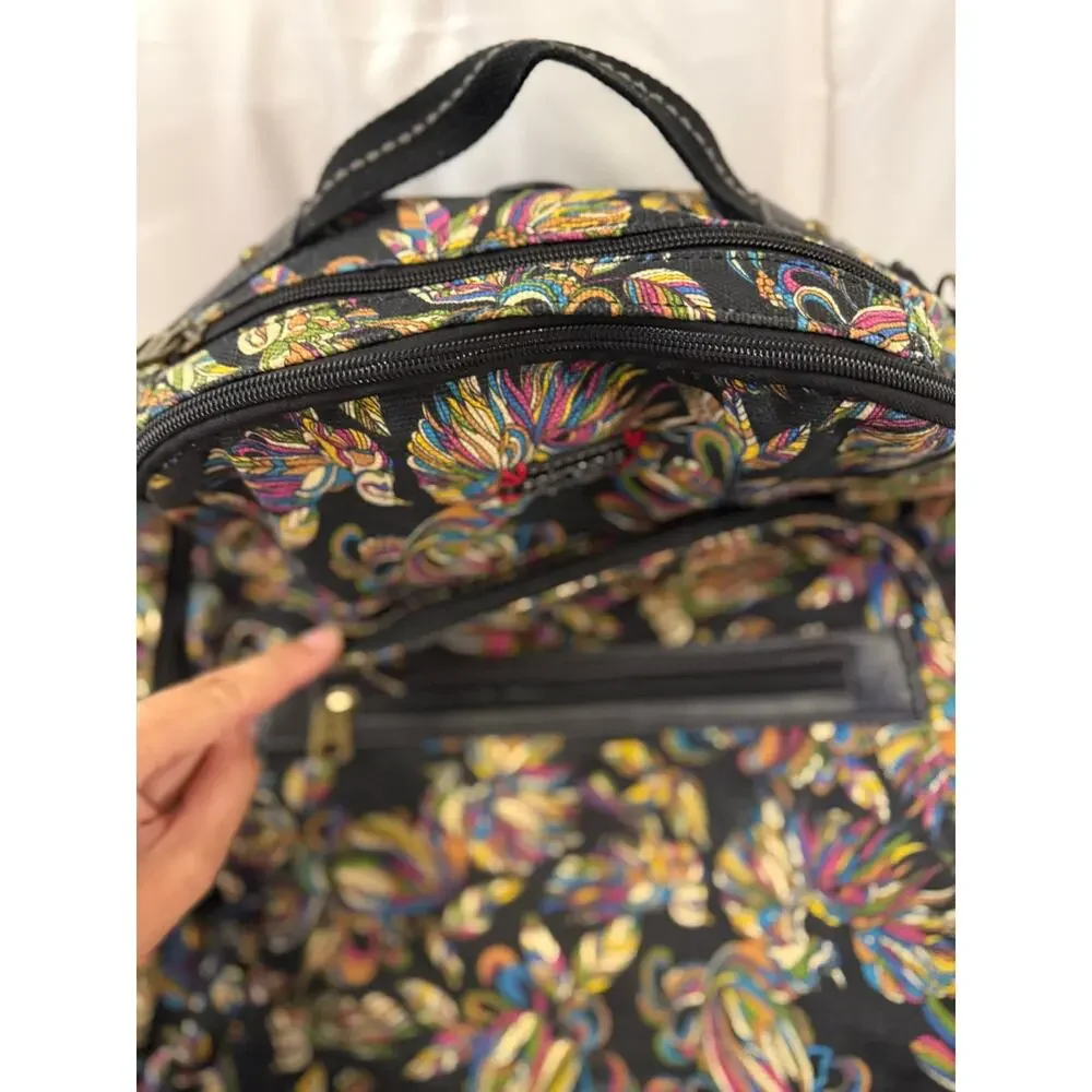 Sakroots Multicolor Phoenix Bird Floral Canvas Backpack Boho Travel School Bag